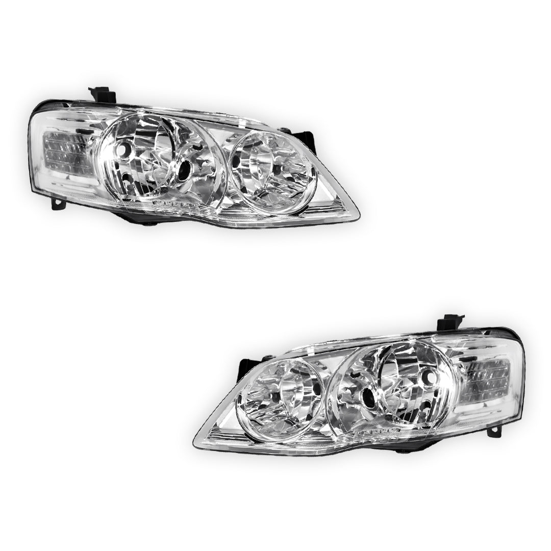 Ford Falcon BF Series 2 & 3 XT (2006 - 2011) Chrome OEM Style Headlights LH + RH