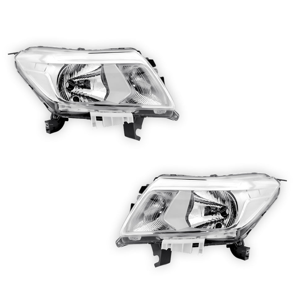 Nissan Navara D23 NP300 (2017 - 2021) Chrome LED OEM Style Headlights LH + RH