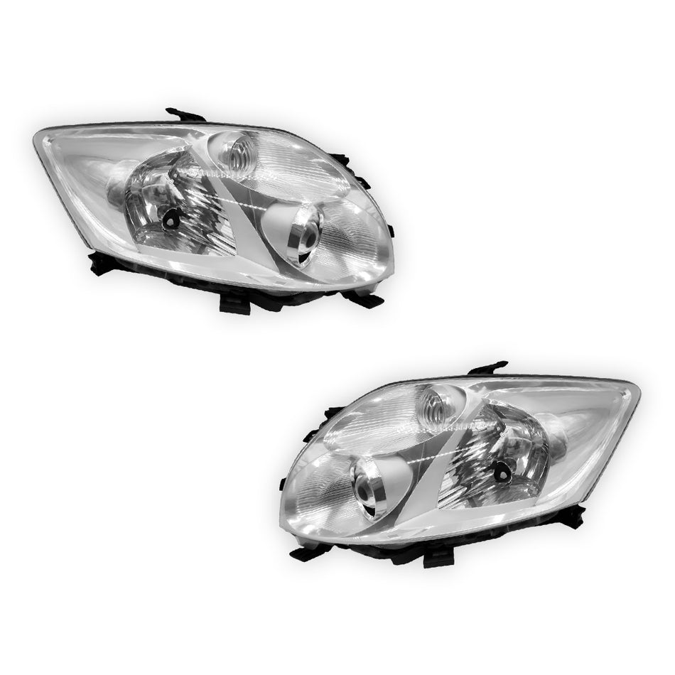 Toyota Corolla E150 (2007 - 2009) Clear Non-Xenon OEM Style Headlights LH + RH