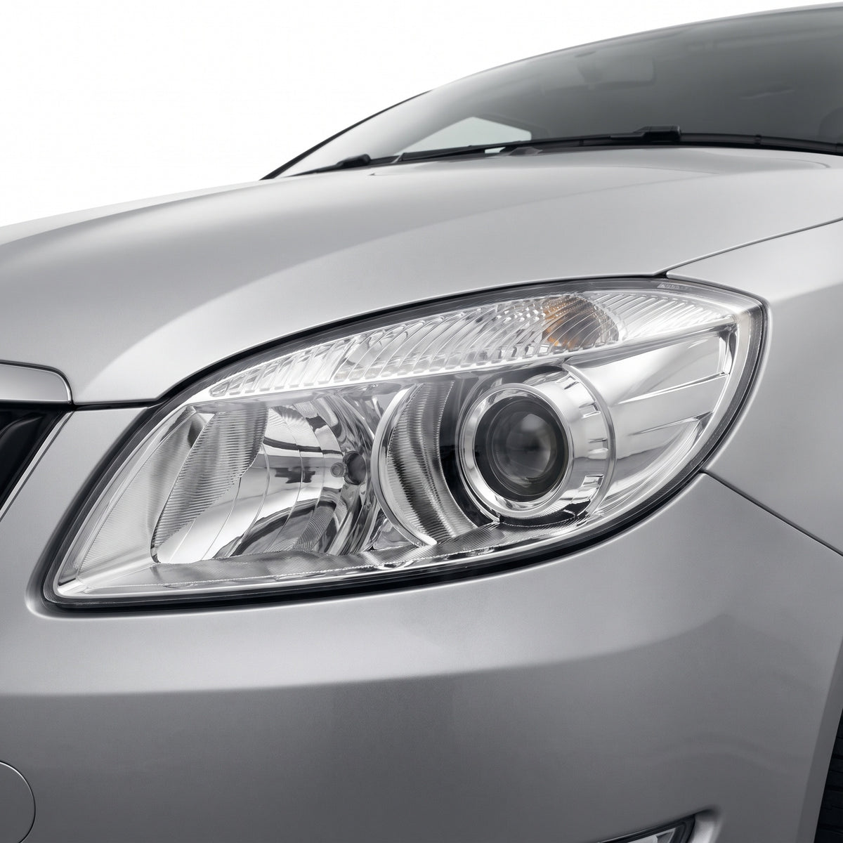 Skoda Fabia 5J (2011 - 2015) OEM Style Headlights LH + RH installed close-up