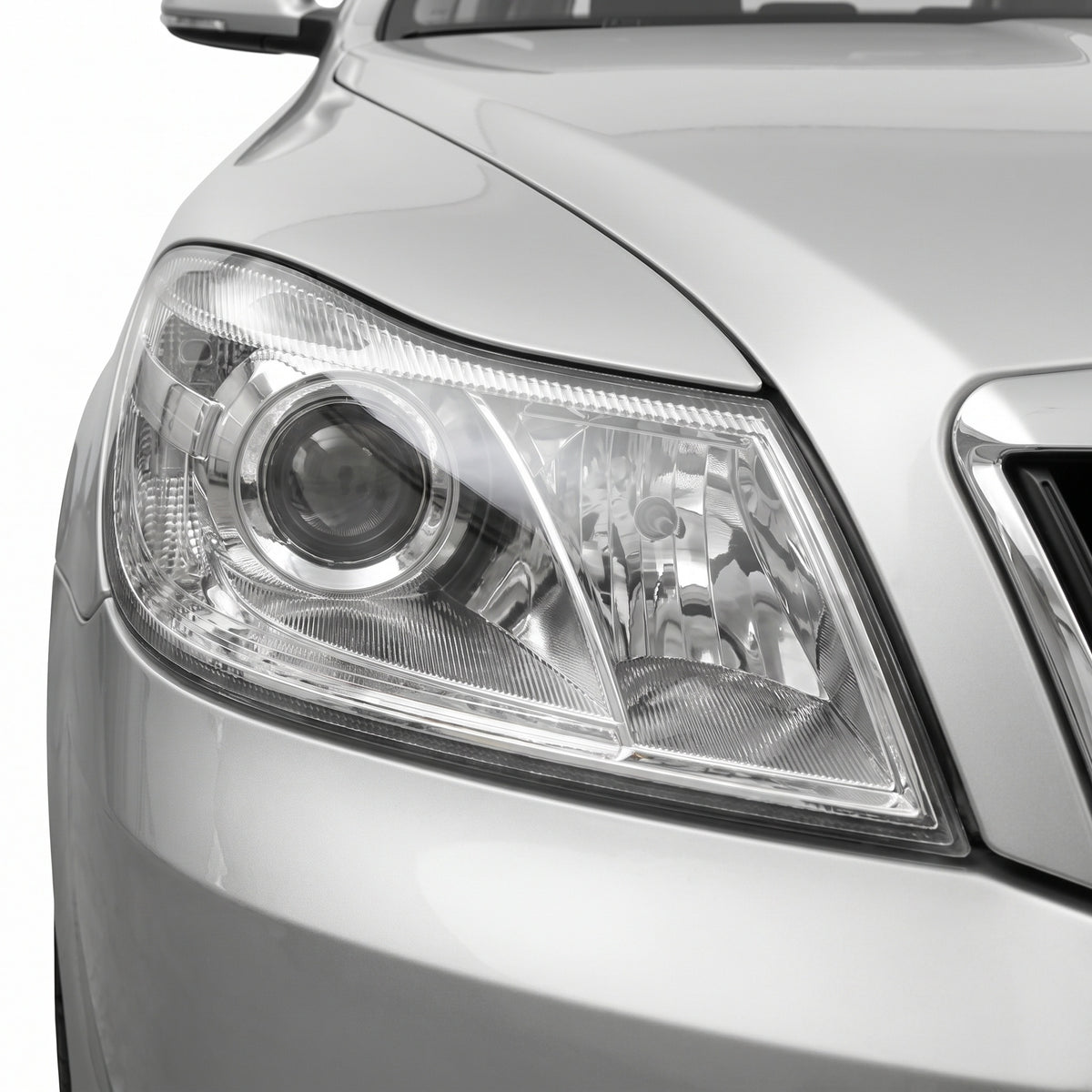 Skoda Octavia 1Z (2009 - 2013) Headlights LH + RH installed close-up