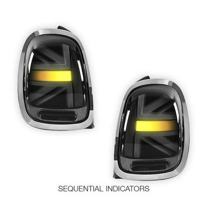 Mini Cooper F55 / F56 / F57 (2014 - 2018) Sequential Smoked Chrome LED Tail Lights LH + RH