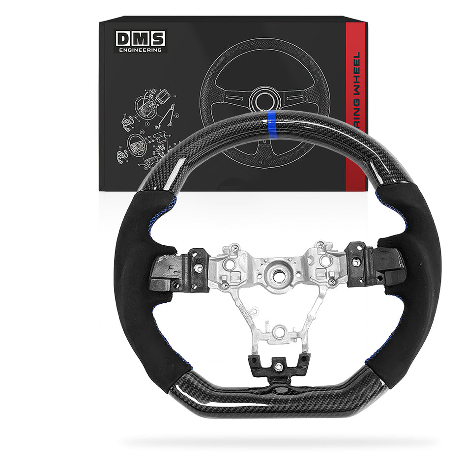Subaru WRX VA (2015 - 2021) Carbon Fibre Alcantara Blue Line+ Stitching Steering Wheel
