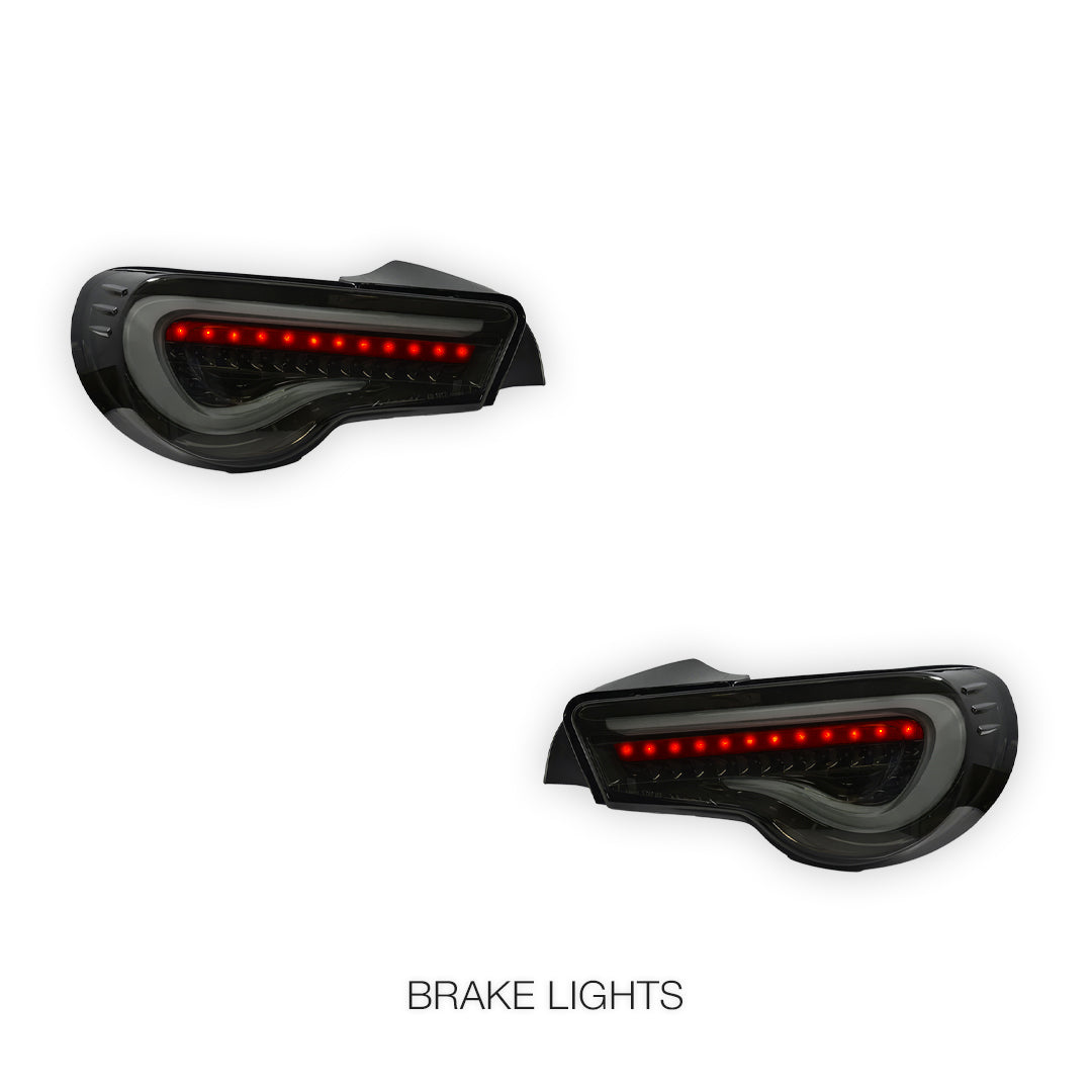Subaru BRZ / ZC6 1st Gen. (2012 - 2021) Valenti Sequential Smoked Full LED 3D White Stripe Bar Tail Lights LH + RH