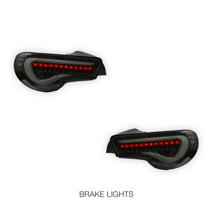 Subaru BRZ / ZC6 1st Gen. (2012 - 2021) Valenti Sequential Smoked Full LED 3D White Stripe Bar Tail Lights LH + RH