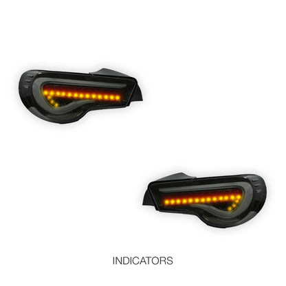 Subaru BRZ / ZC6 1st Gen. (2012 - 2021) Valenti Sequential Smoked Full LED 3D White Stripe Bar Tail Lights LH + RH