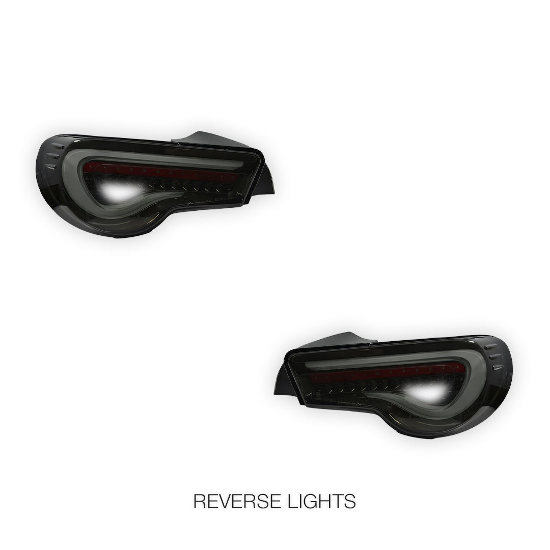 Subaru BRZ / ZC6 1st Gen. (2012 - 2021) Valenti Sequential Smoked Full LED 3D White Stripe Bar Tail Lights LH + RH