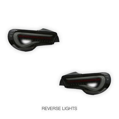 Subaru BRZ / ZC6 1st Gen. (2012 - 2021) Valenti Sequential Smoked Full LED 3D White Stripe Bar Tail Lights LH + RH