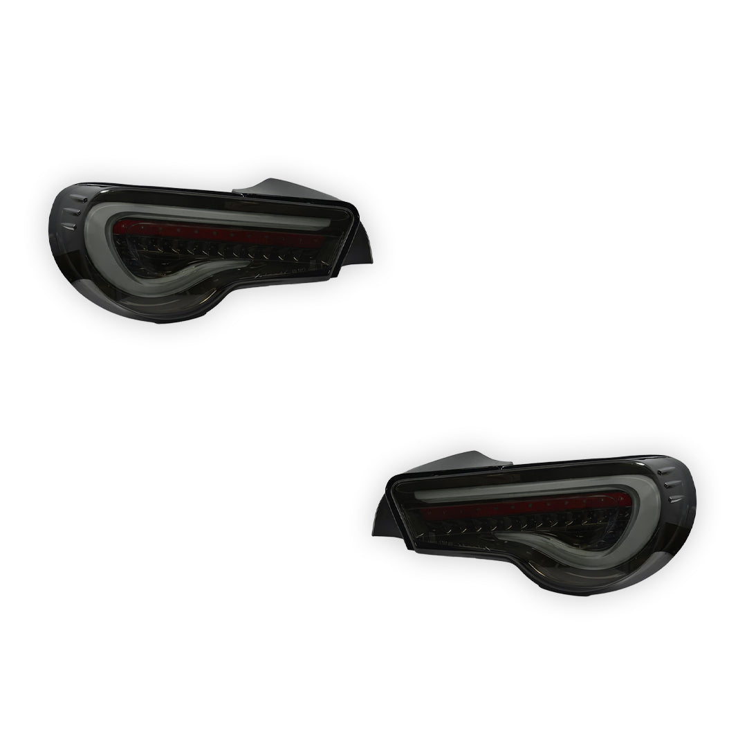 Subaru BRZ / ZC6 1st Gen. (2012 - 2021) Valenti Sequential Smoked Full LED 3D White Stripe Bar Tail Lights LH + RH