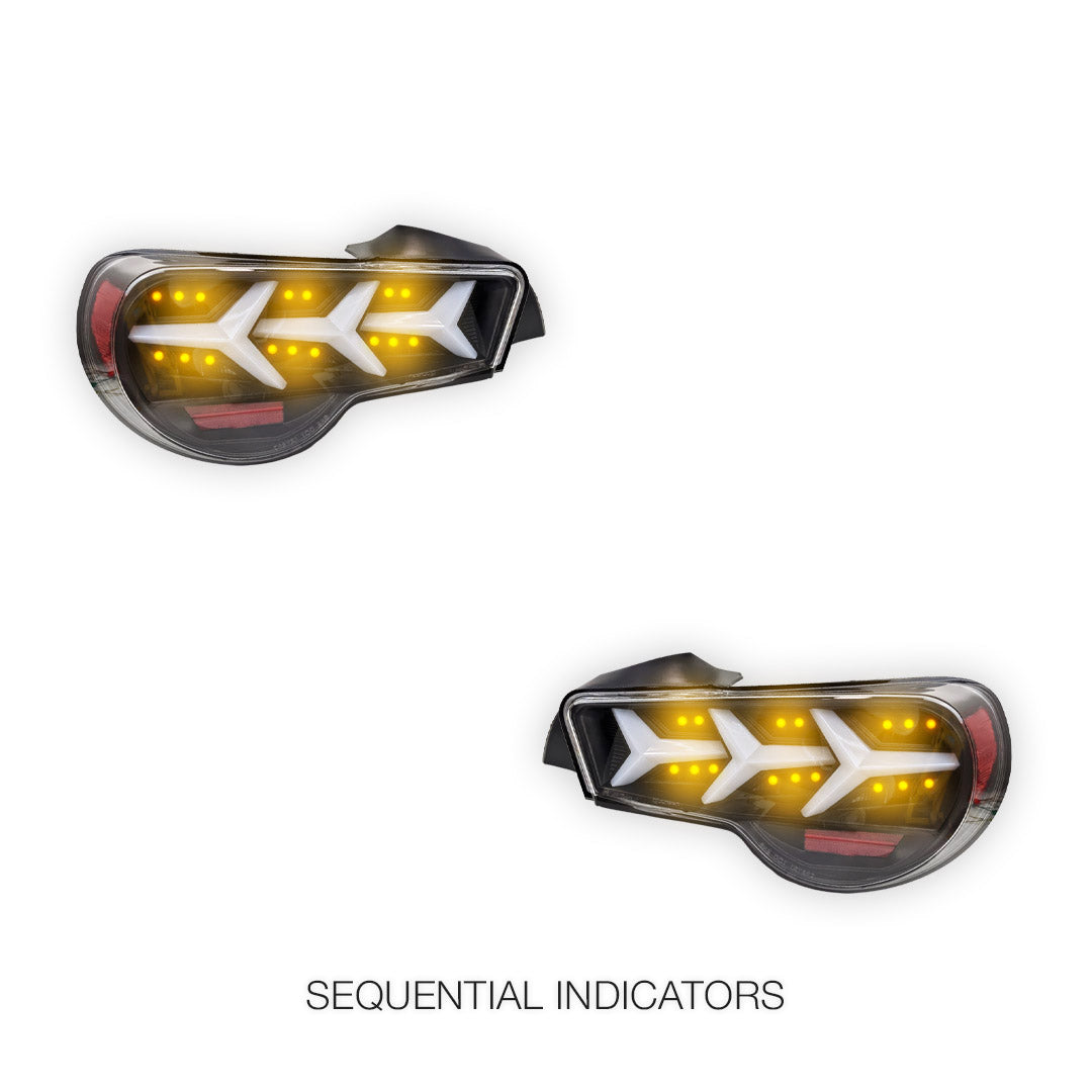 Subaru BRZ 1st Gen. (2012 - 2021) Lambo Style LED Sequential Tail Lights LH + RH