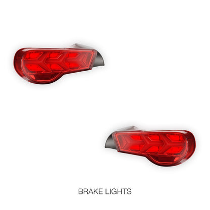 Subaru BRZ 1st Gen. (2012 - 2021) Lambo Style LED Sequential Tail Lights LH + RH