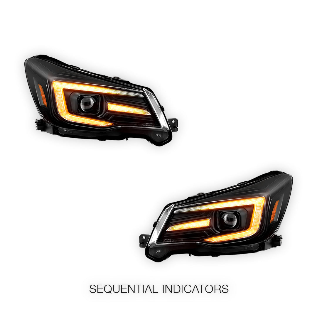 Subaru Forester S4 / SJ (2013 - 2018) HID/Xenon Models DRL LED Projector With Sequential Indicators Headlights LH + RH