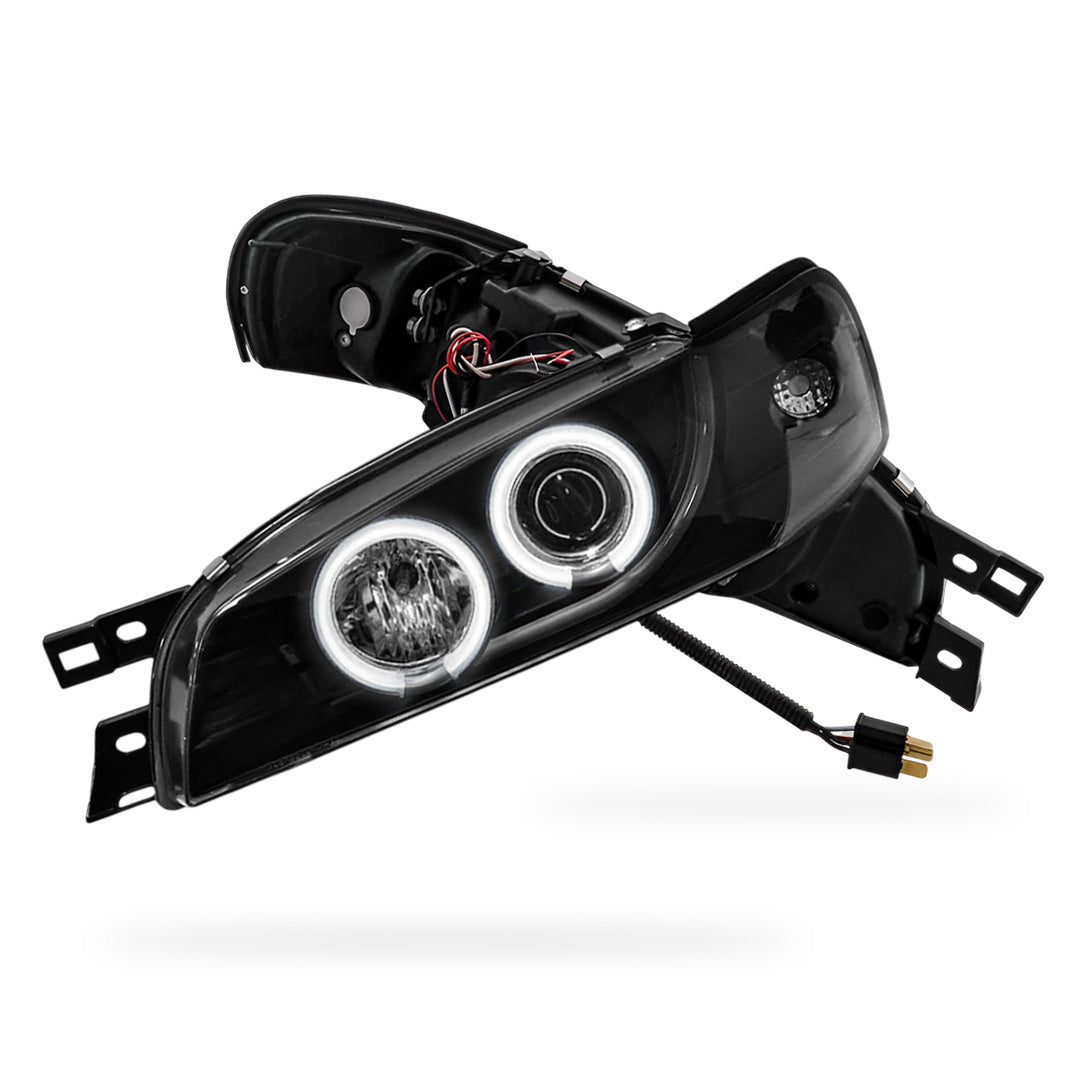Subaru Impreza GC8 / GF8 22B (1994 - 2000) Black CCFL Angel Eyes Projector Headlights LH + RH