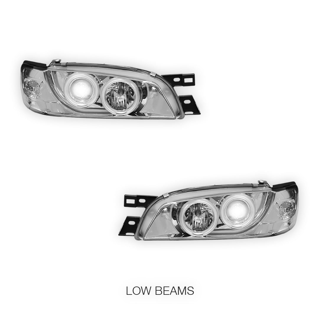 Subaru Impreza GC8 / GF8 22B (1994 - 2000) Crystal CCFL Angel Eyes Projector Headlights LH + RH