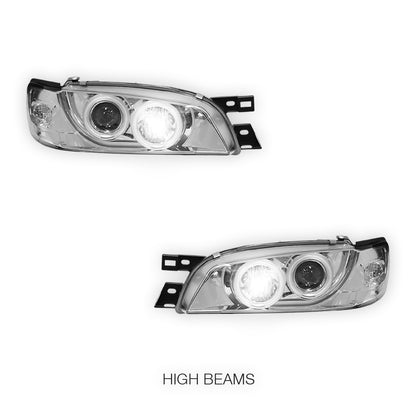 Subaru Impreza GC8 / GF8 22B (1994 - 2000) Crystal CCFL Angel Eyes Projector Headlights LH + RH