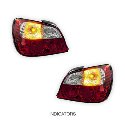 Subaru Impreza GD Sedan / EJ20 (2000 - 2002) Clear Red Altezza Tail Lights LH + RH