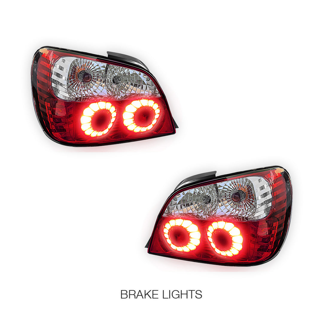 Subaru Impreza GD Sedan / EJ20 (2000 - 2002) Clear Red Altezza Tail Lights LH + RH