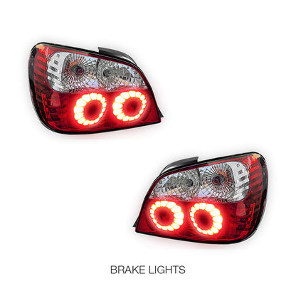 Subaru Impreza GD Sedan / EJ20 (2000 - 2002) Clear Red Altezza Tail Lights LH + RH