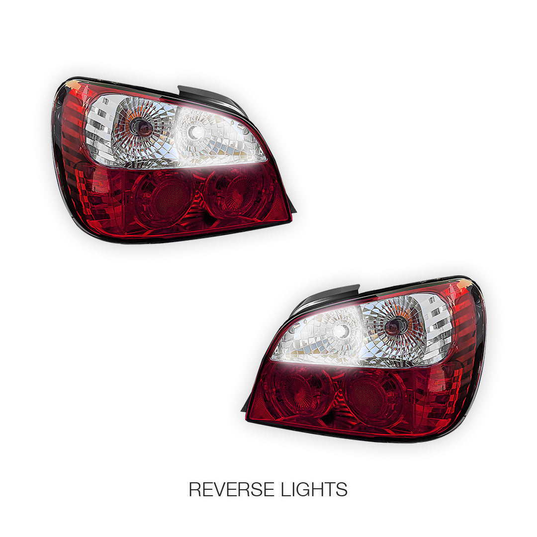 Subaru Impreza GD Sedan / EJ20 (2000 - 2002) Clear Red Altezza Tail Lights LH + RH