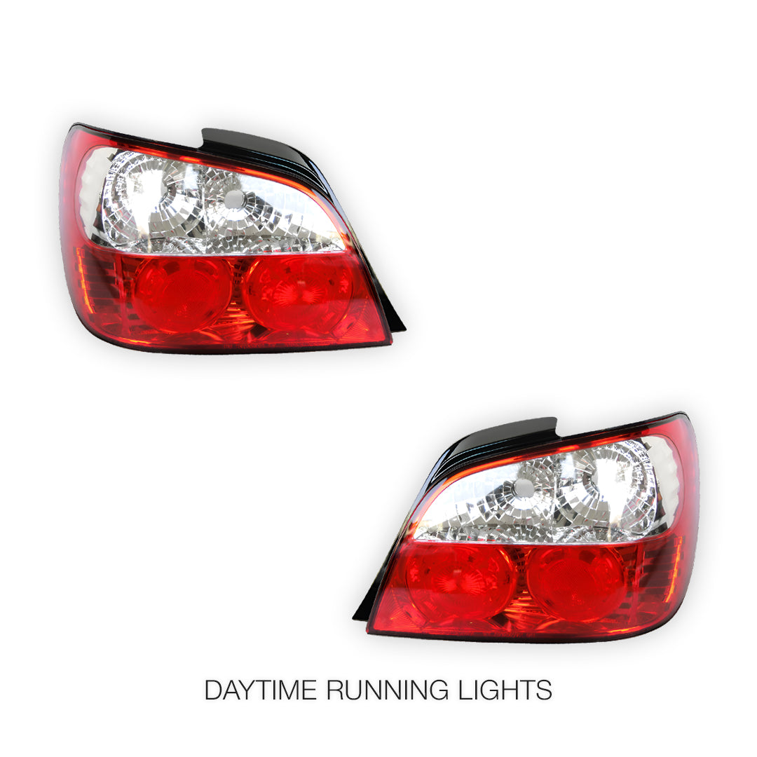 Subaru Impreza GD Sedan / EJ20 (2000 - 2002) Clear Red Altezza Tail Lights LH + RH