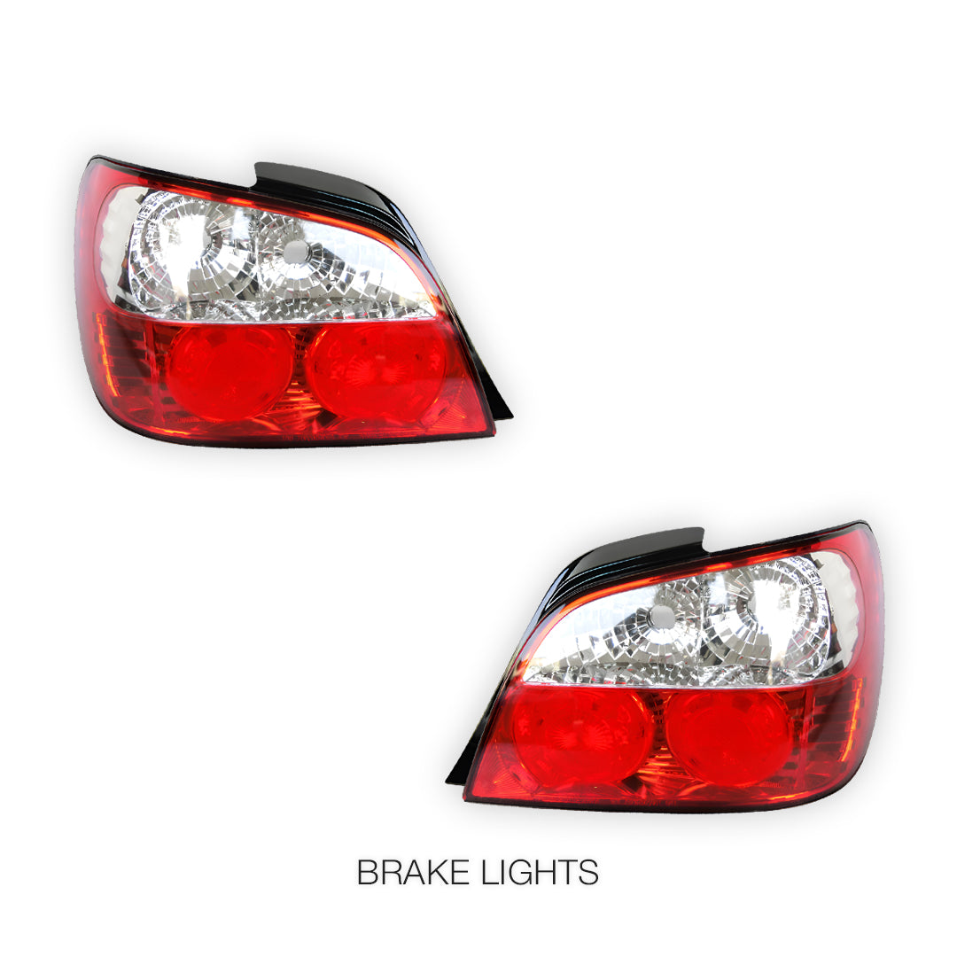 Subaru Impreza GD Sedan / EJ20 (2000 - 2002) Clear Red Altezza Tail Lights LH + RH