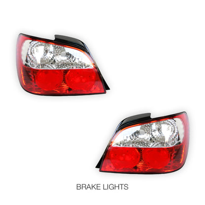 Subaru Impreza GD Sedan / EJ20 (2000 - 2002) Clear Red Altezza Tail Lights LH + RH