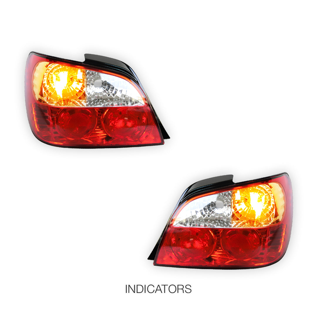 Subaru Impreza GD Sedan / EJ20 (2000 - 2002) Clear Red Altezza Tail Lights LH + RH