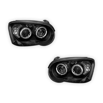 Subaru Impreza WRX STI Sedan / Wagon Blobeye (2003 - 2005) Black Angel Eyes Projector Headlights LH + RH