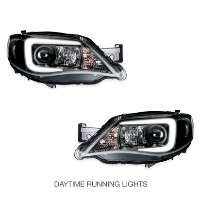 Subaru Impreza WRX STI (2007 - 2013) LED 3D Stripe Bar DRL Projector Headlights LH + RH