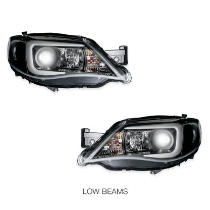 Subaru Impreza WRX STI (2007 - 2013) LED 3D Stripe Bar DRL Projector Headlights LH + RH