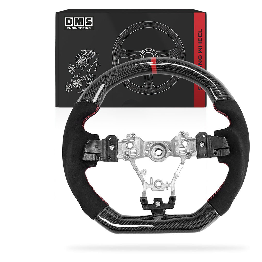 Subaru Levorg VM (2015 - 2021) Carbon Fiber Alcantara Red Stitching + Red Center Line Steering Wheel