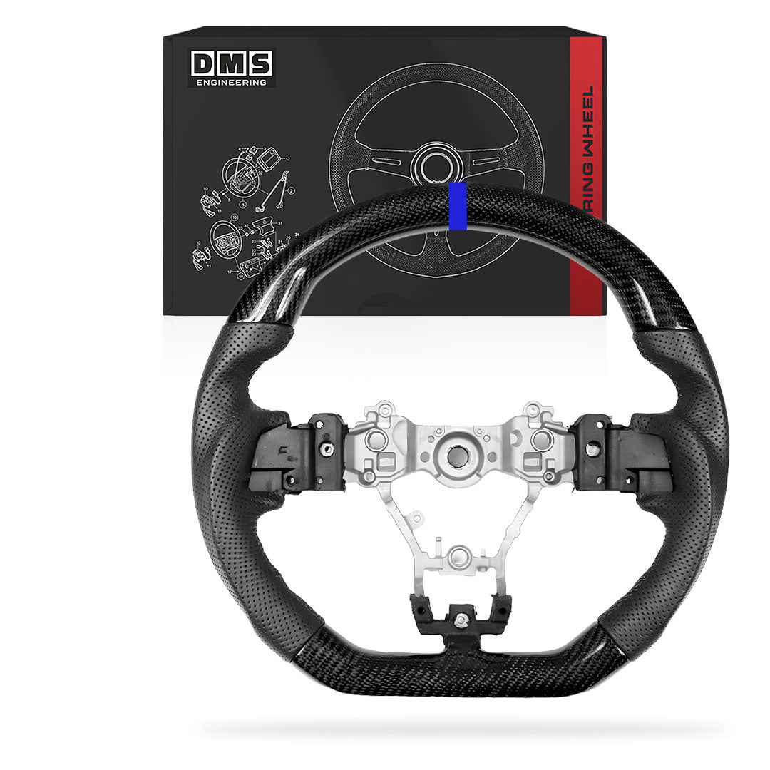 Subaru Levorg VM (2015 - 2021) Carbon Fibre Alcantara Blue Line+ Stitching Steering Wheel
