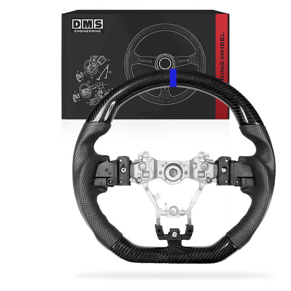 Subaru Levorg VM (2015 - 2021) Carbon Fibre Alcantara Blue Line+ Stitching Steering Wheel