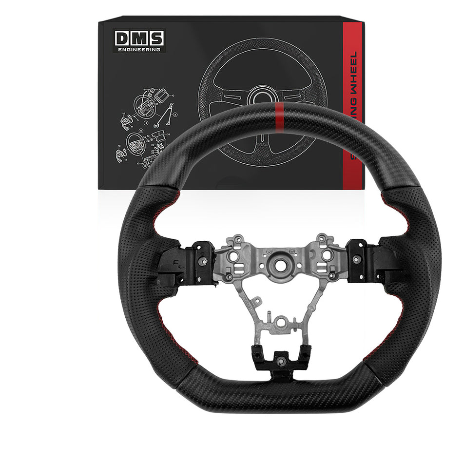 Subaru Levorg VM (2015 - 2021) Matte Carbon CF Leather Red Line+ Stitching Steering Wheel
