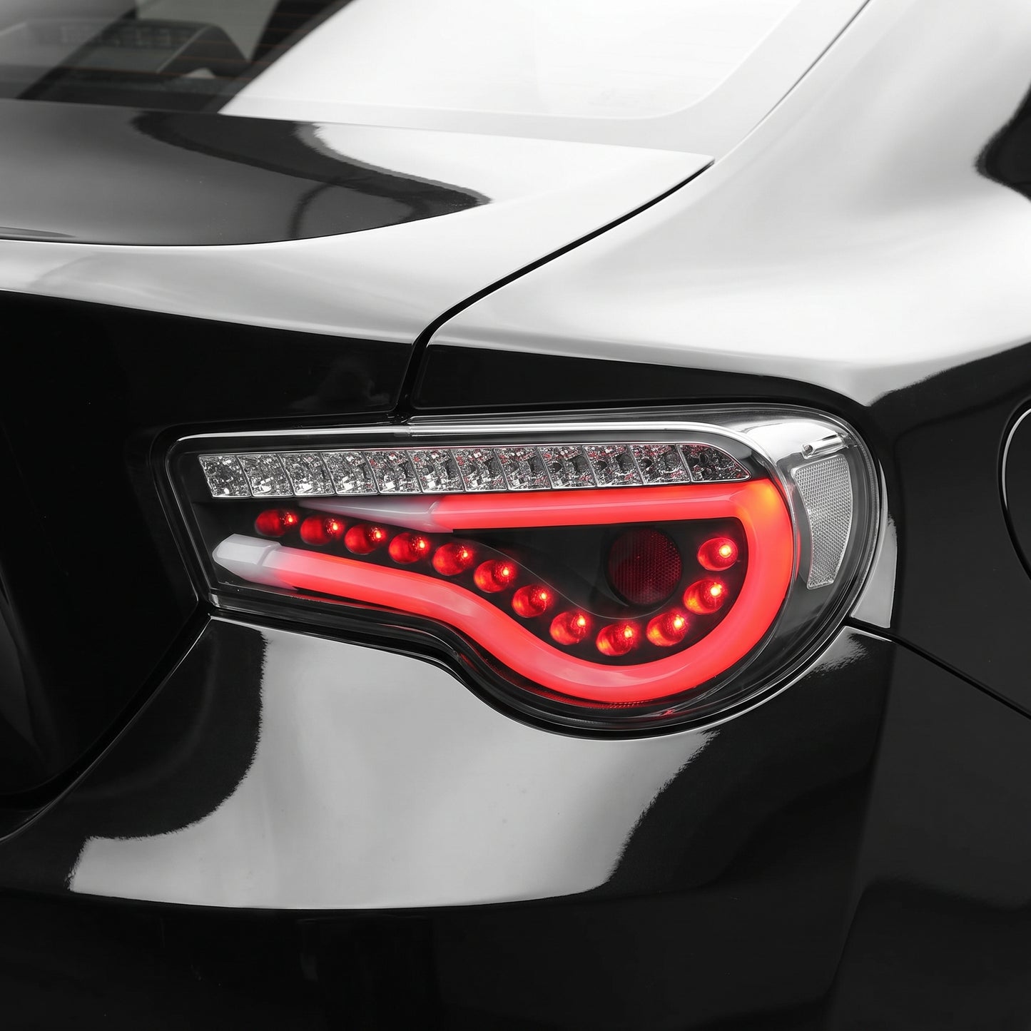 Subaru BRZ / ZC6 1st Gen. (2012 - 2021) Sequential Black 3D Stripe Bar Full LED Tail Lights LH + RH
