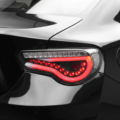 Subaru BRZ / ZC6 1st Gen. (2012 - 2021) Sequential Black 3D Stripe Bar Full LED Tail Lights LH + RH
