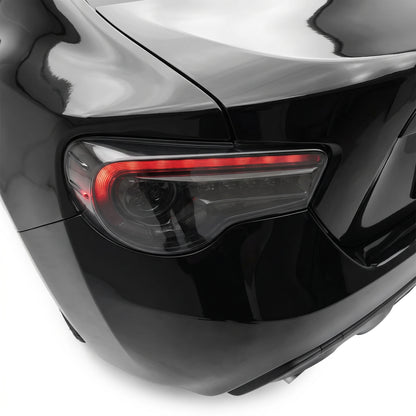 Subaru BRZ / ZC6 1st Gen. (2012 - 2021) Sequential Smoked Full LED Tail Lights LH + RH installed close-up
