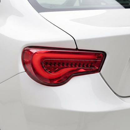 Subaru BRZ / ZC6 1st Gen. (2012 - 2021) Valenti Sequential Clear Red 3D Stripe Bar Full LED Tail Lights LH + RH