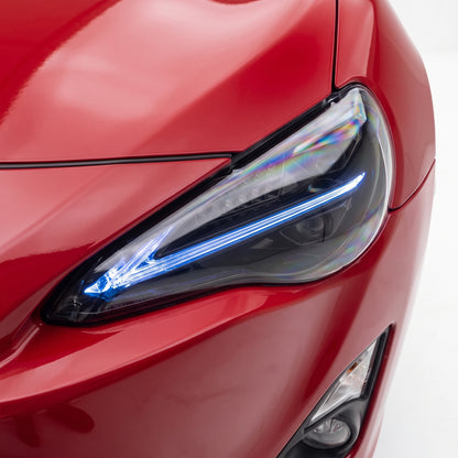 Subaru BRZ (2012 - 2021) Sequential Projector Headlights LH + RH installed close-up
