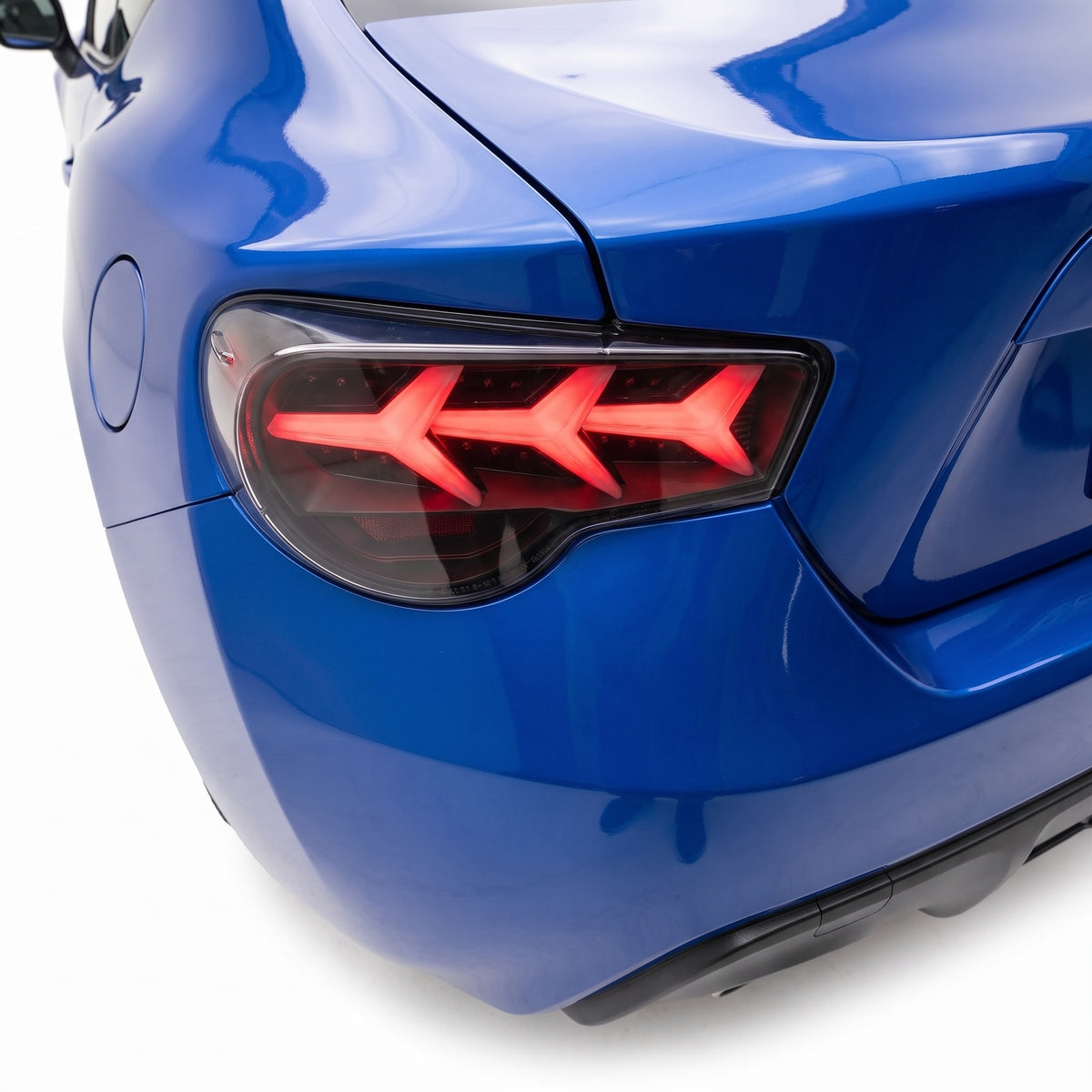 Subaru BRZ (2013 - 2020) Lambo Style Sequential Smoked Tail Lights LH + RH installed close-up