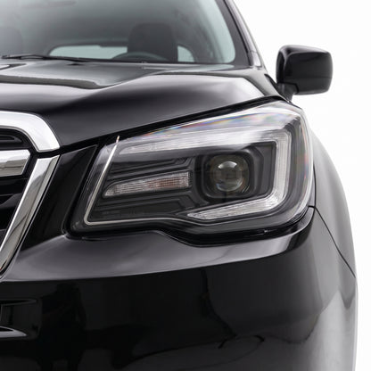 Subaru Forester SJ (2013- 2018) Halogen Model LED DRL Projector Headlights LH + RH installed close-up