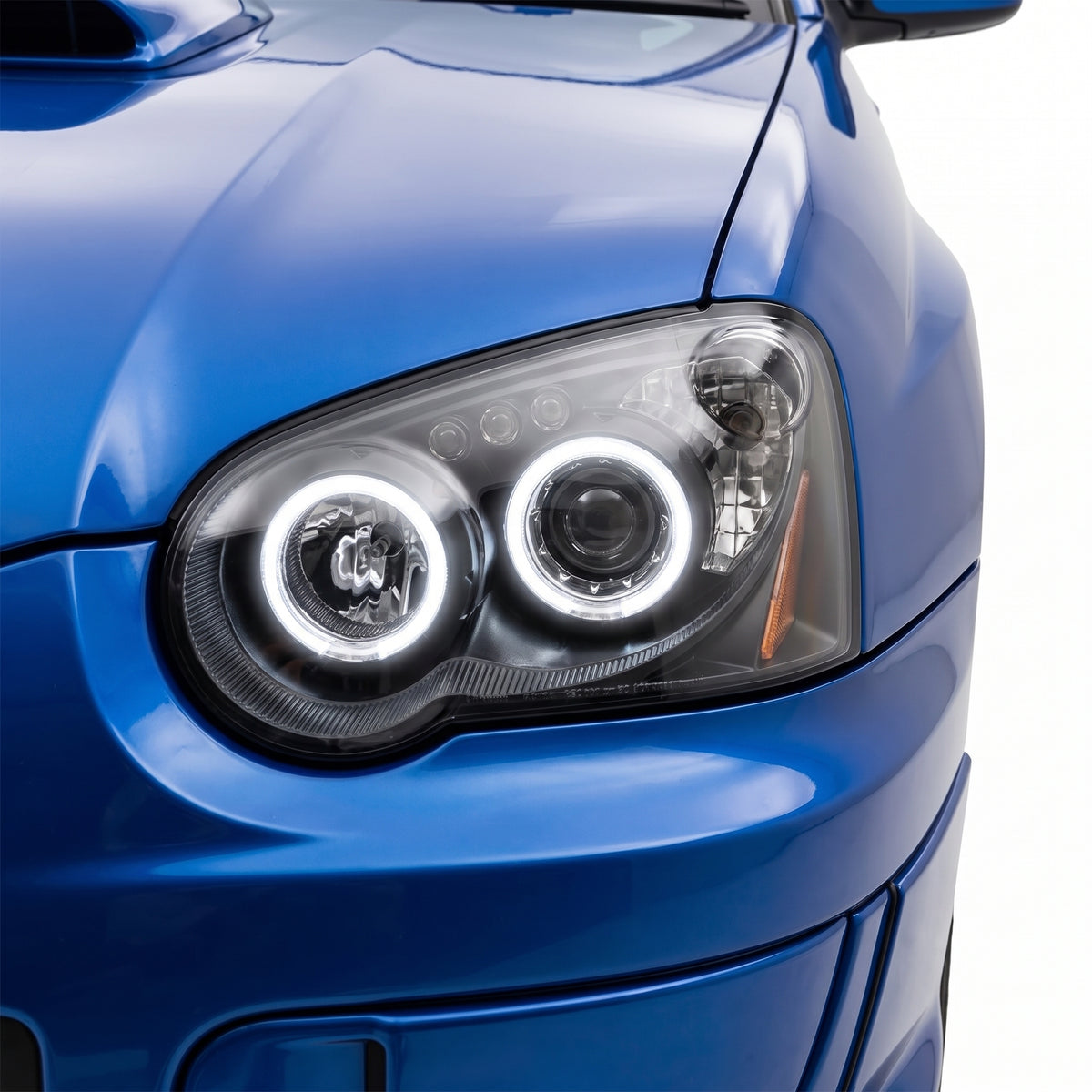 Subaru Impreza GD WRX Blob Eye (2003 - 2005) Angel Eyes Projector Headlights LH + RH installed