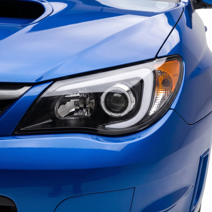 Subaru Impreza GR (2007 - 2013) Halogen Model LED 3D DRL Projector Headlights LH + RH