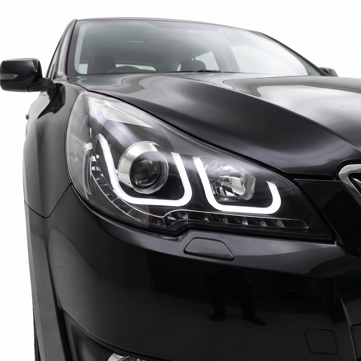 Subaru Liberty BM / BR GEN 5 (2009 - 2014) 3D DRL Projector Headlights LH + RH installed close-up