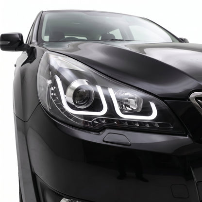 Subaru Liberty BM / BR GEN 5 (2009 - 2014) 3D DRL Projector Headlights LH + RH installed close-up