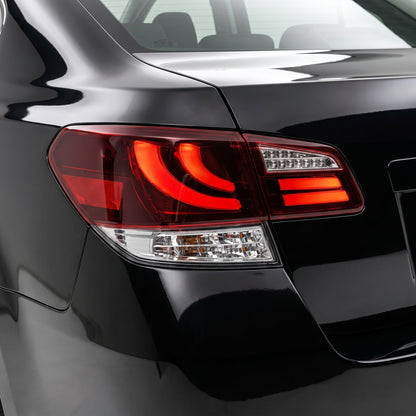 Subaru Liberty BM GEN 5 (2009 - 2014) Crystal-Eye Clear Red Sequential Full LED Tail Lights LH + RH