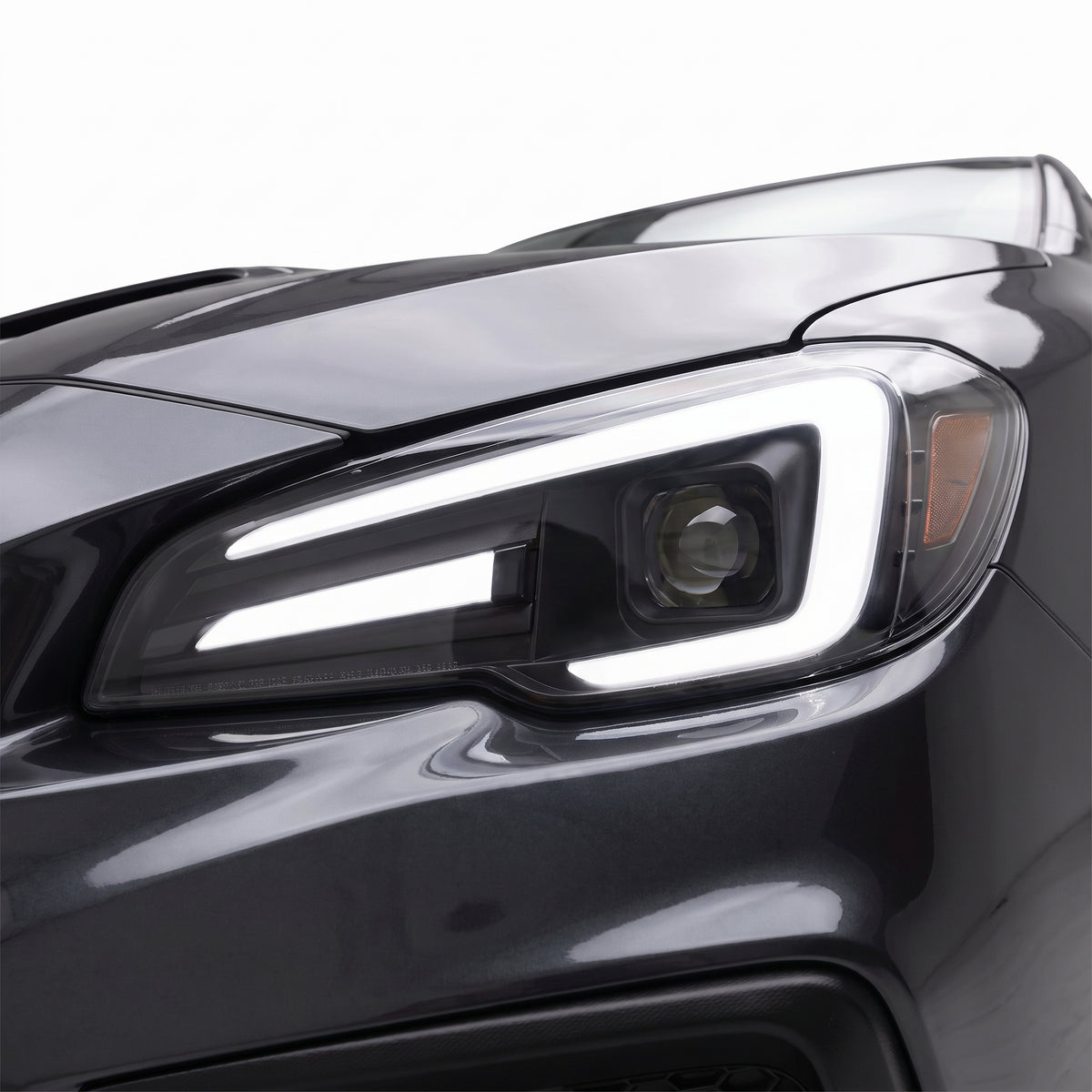Subaru WRX VA STI (2014 - 2021) Full LED DRL & Sequential Indicator Projector Headlights LH + RH installed close-up