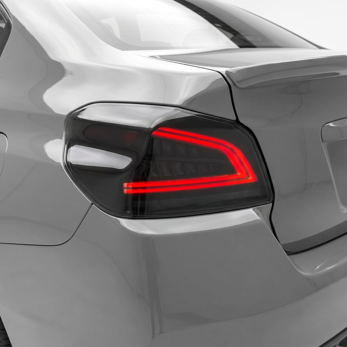 Subaru WRX VA (2015 - 2021) Sequential Smoked Tail Lights LH + RH installed close-up
