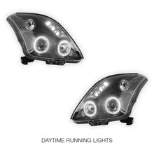 Suzuki Swift EZ (2004 - 2010) Black LED Angel Eyes Projector Headlights LH + RH
