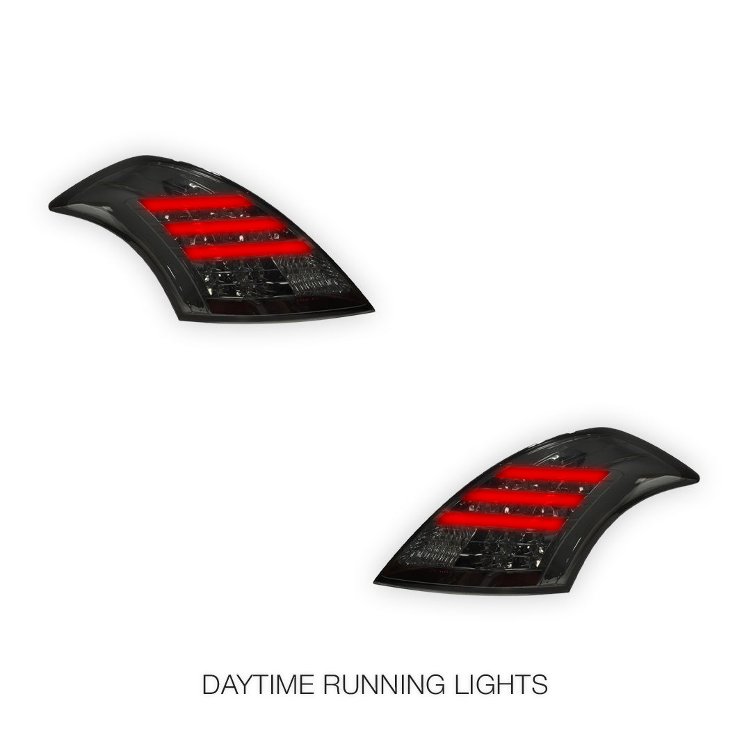 Suzuki Swift FZ (2011 - 2017) Sequential Full Smoked 3D Stripe LED Tail Lights LH + RH